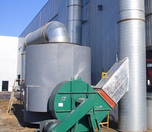 榮盛鋼結構公司,構件噴漆有機廢氣凈化工程,干式漆霧凈化器